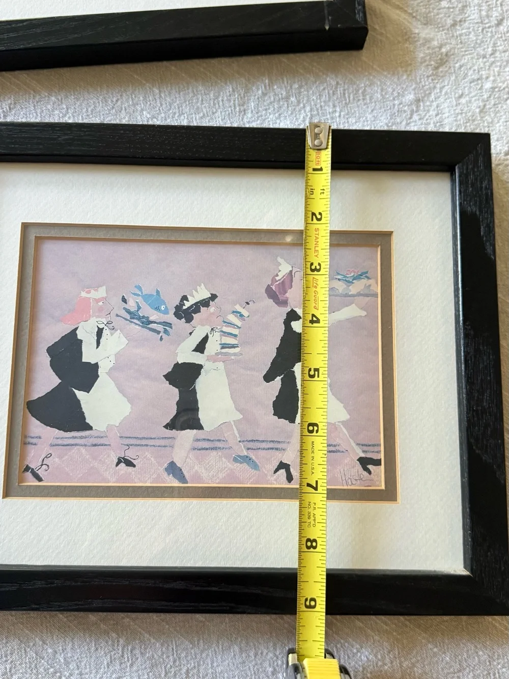 Framed Pink and Black Maid Silhouette Wall Art - Unbranded
